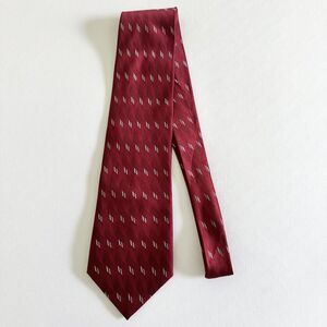 Neo Bill Blass Silk Tie Burgundy Red Geometric Pattern Classic Men’s Necktie